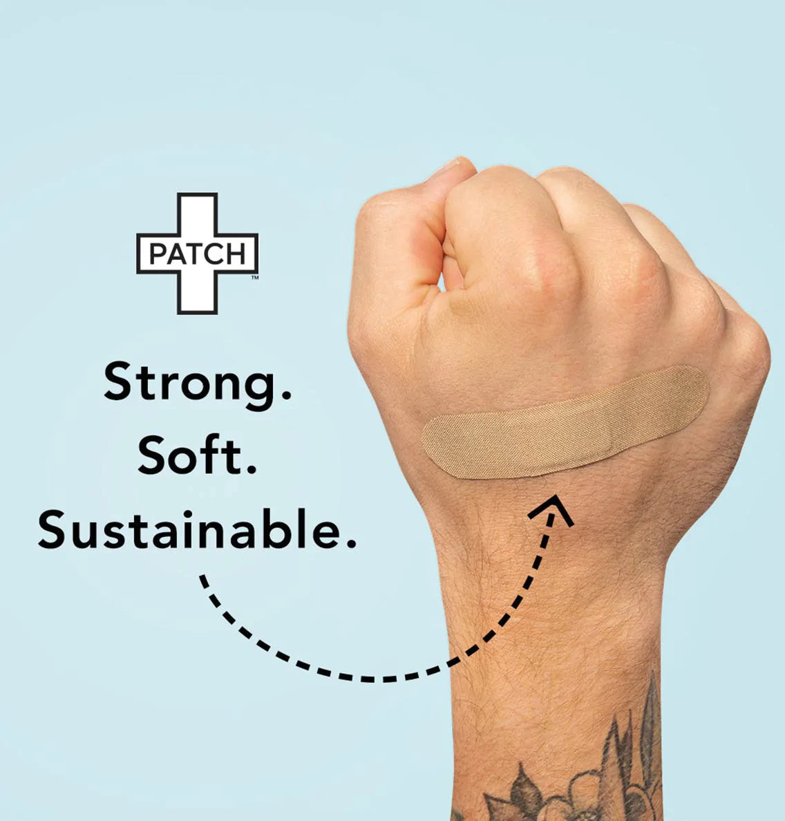 Patch Natural Bamboo Bandages for sensitive skin, eco friendly, hypoallergenic, non-toxic, latex free
