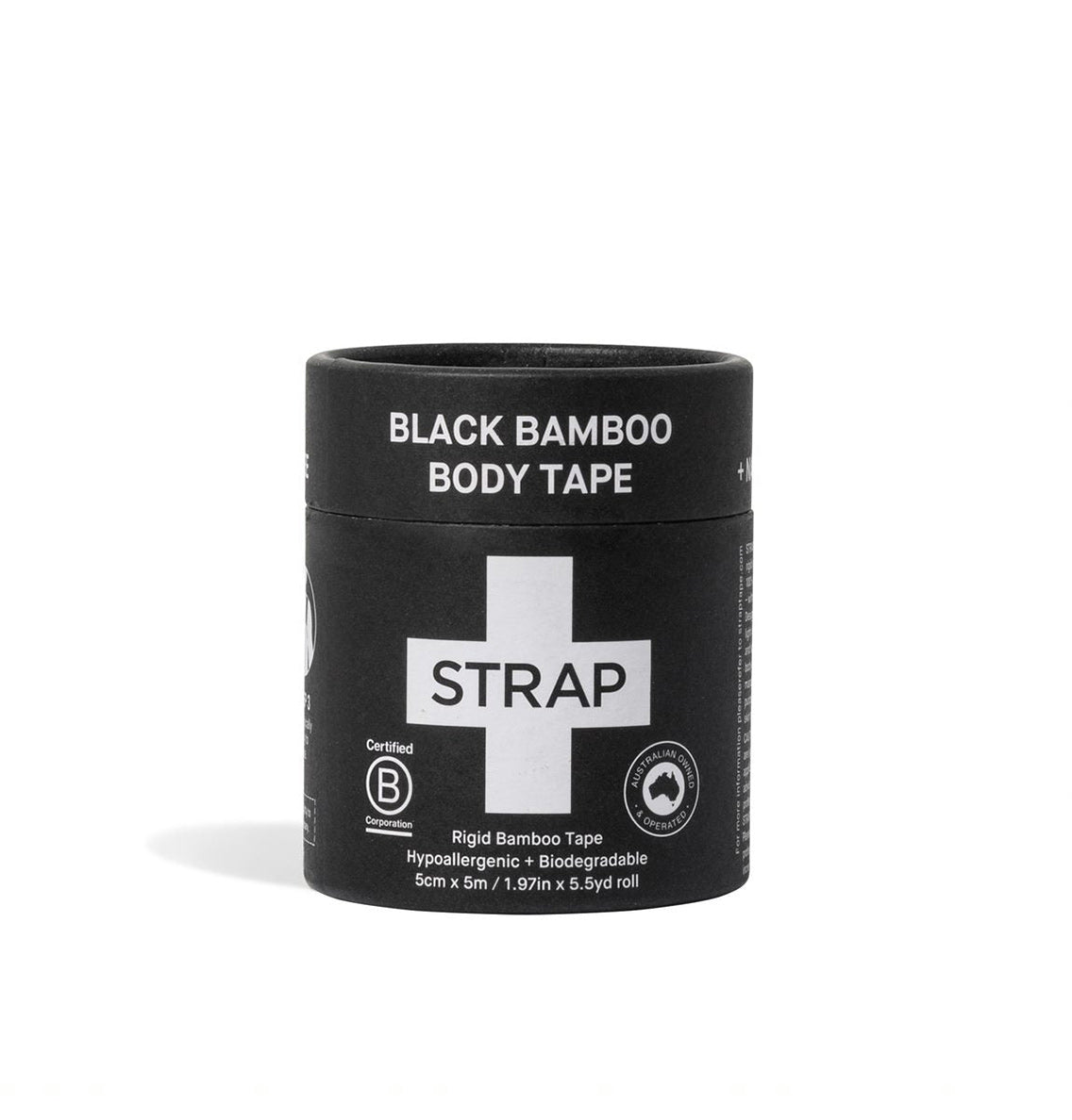 Strap Natural Black Bamboo Body Tape Sports Tape Rigid Hypoallergenic Tape, Biodegradable, Athletic and Kinesiology Tape