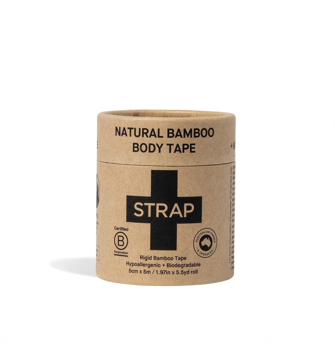 Strap Natural Bamboo Body Tape Sports Tape Rigid Hypoallergenic Tape, Biodegradable, Athletic and Kinesiology Tape