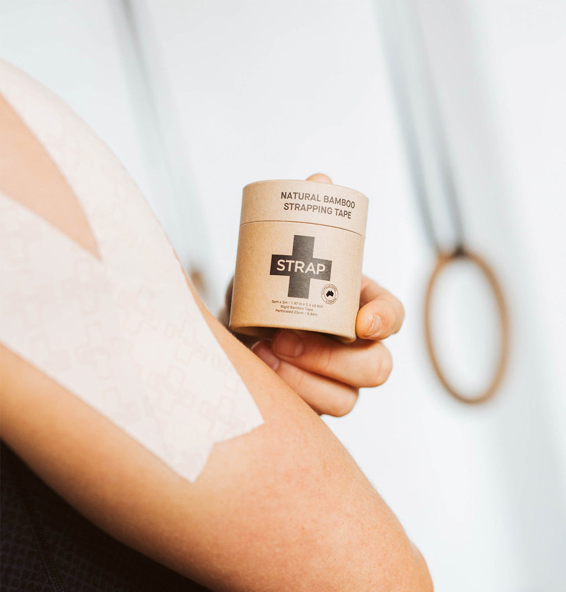 Strap Natural Bamboo Body Tape Sports Tape Rigid Hypoallergenic Tape, Biodegradable, Athletic and Kinesiology Tape