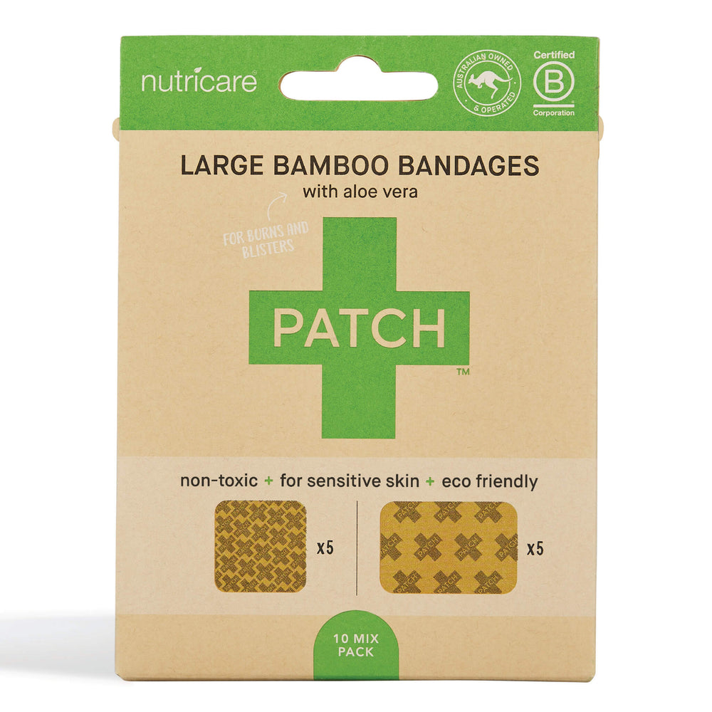 Aloe Vera Patch Natural Bamboo Bandages for sensitive skin, eco friendly, hypoallergenic, non-toxic, latex free, large format