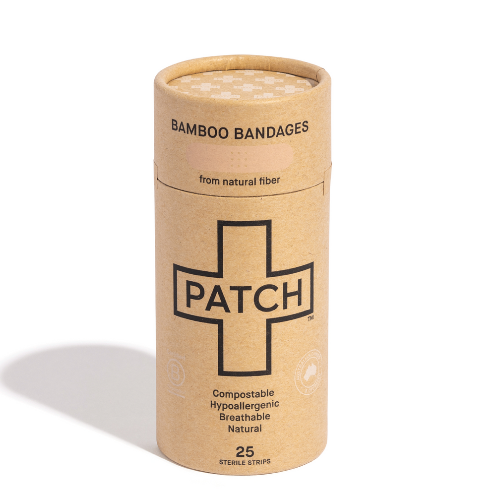Patch Natural Bamboo Bandages for sensitive skin, eco friendly, hypoallergenic, non-toxic, latex free