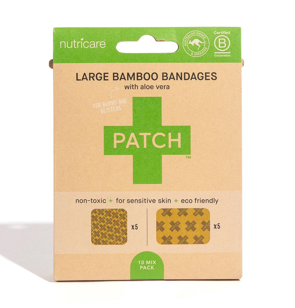 
                  
                    Aloe Vera Patch Natural Bamboo Bandages for sensitive skin, eco friendly, hypoallergenic, non-toxic, latex free. Large format
                  
                