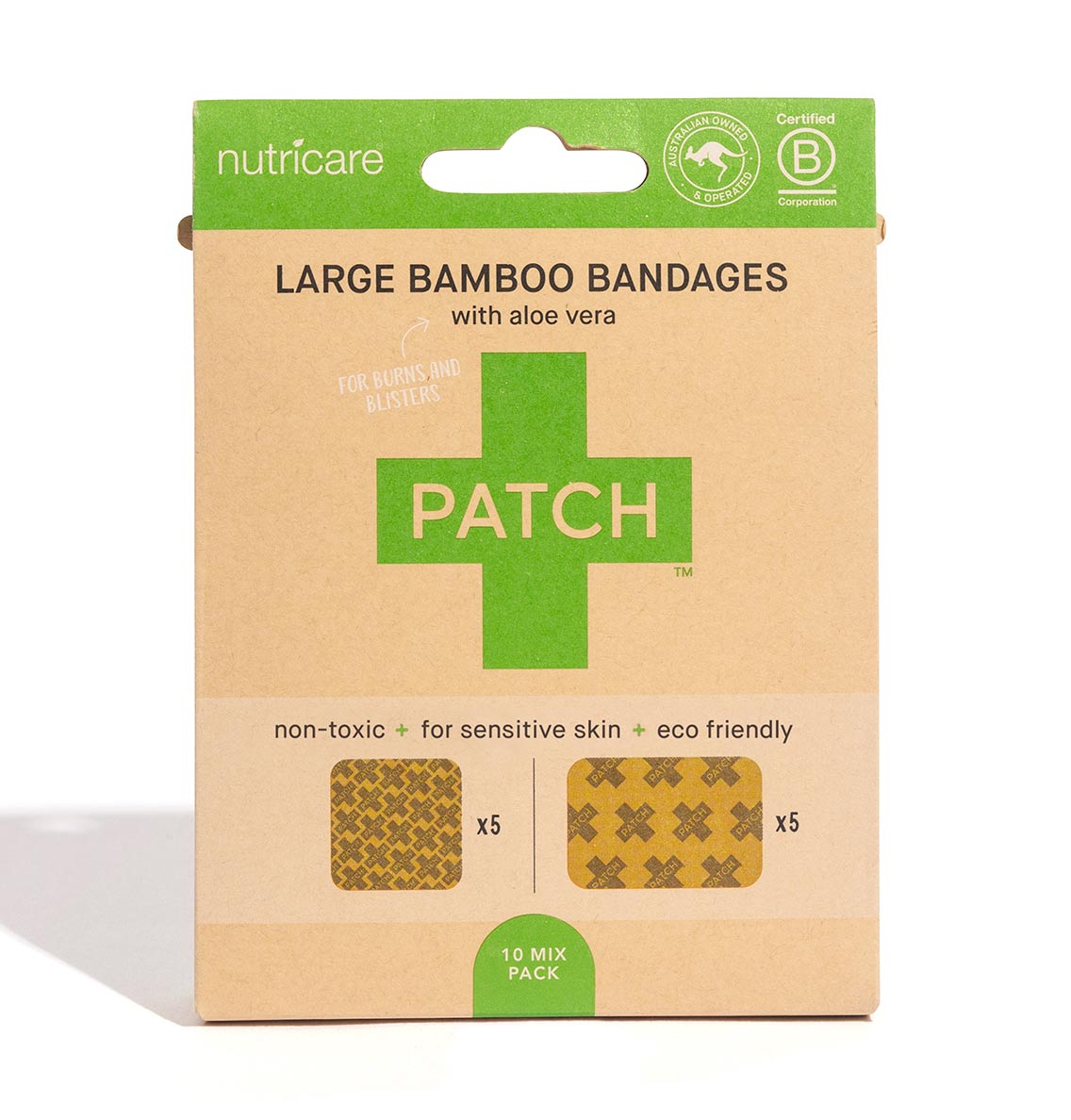 
                  
                    Aloe Vera Patch Natural Bamboo Bandages for sensitive skin, eco friendly, hypoallergenic, non-toxic, latex free. Large format
                  
                