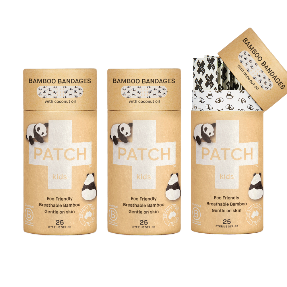 
                  
                    Coconut Oil Patch Natural Bamboo Bandages for sensitive skin, eco friendly, hypoallergenic, non-toxic, latex free, Panda print
                  
                